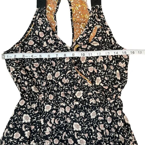 Scotch & Soda Maison Scotch Ruffled Midi Wrap Dress Black Floral Women's Size S - Picture 13 of 15